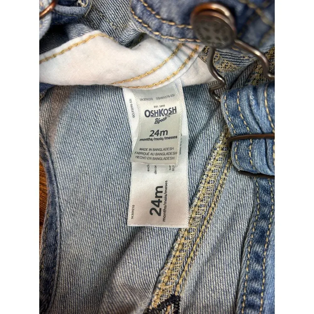 OSHKOSH B’GOSH Unisex Toddler Jean Bib Overalls / Size: 24 Months